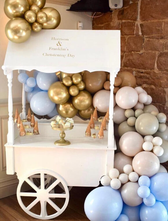 Christening decorations at The Hay Loft