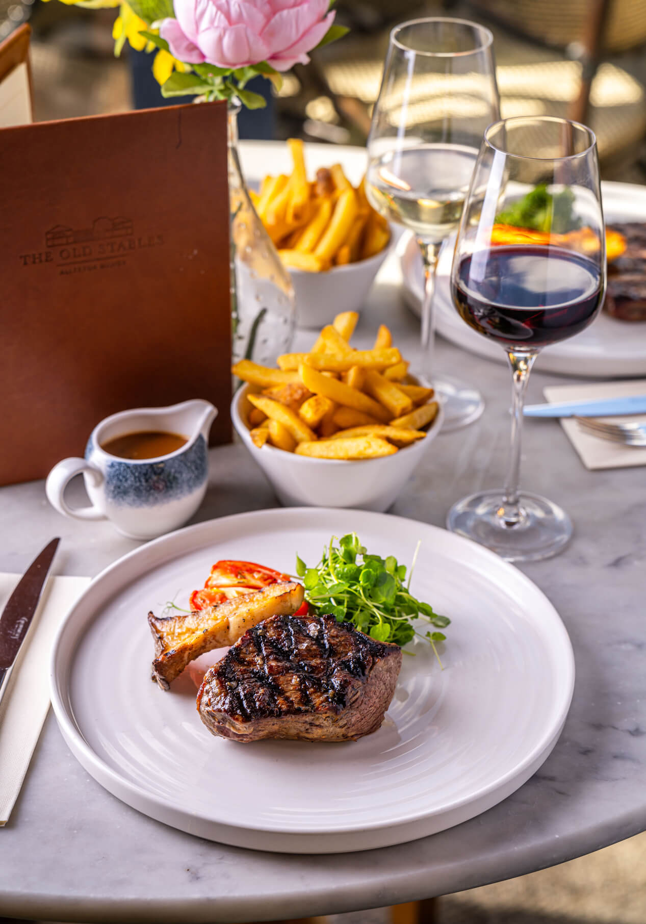 An evening meal at Allerton Manor